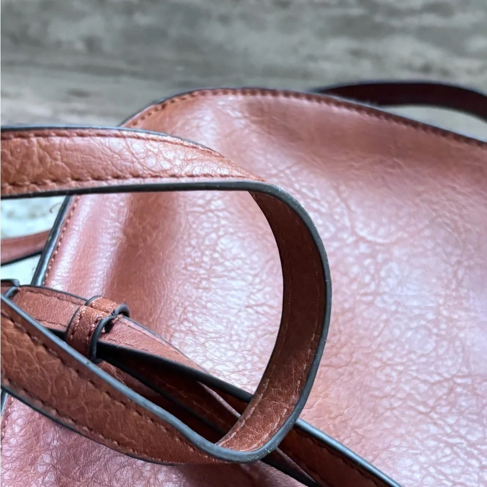 Vegan Leather-Style Saddle Crossbody Bag in Brown - Picture 10 of 10
